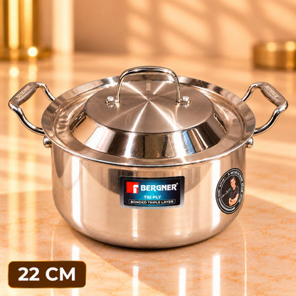 BERGNER HANDI TRIPLY ARGENT  22CM SS