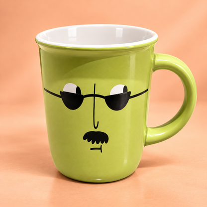 CERAMIC FACE SKETCH COFFEE MUG