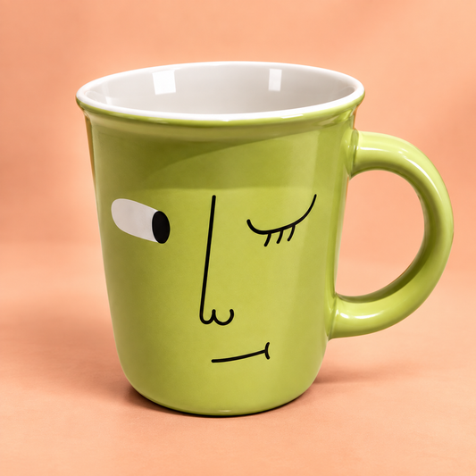 CERAMIC FACE SKETCH COFFEE MUG