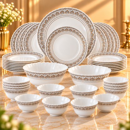 LARAH BOROSIL FLUTED  DINNER SET- 27 PCS