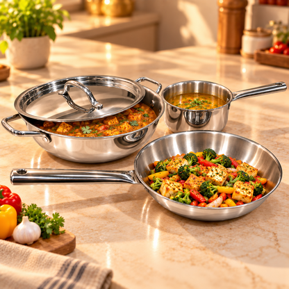 PRESTIGE TRI-PLY COOKWARE  3PCS