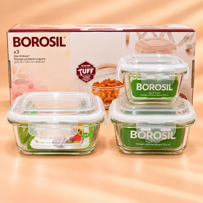 BOROSIL  KLIP-N-STORE X2 & X3 (ROUND & SQUARE)
