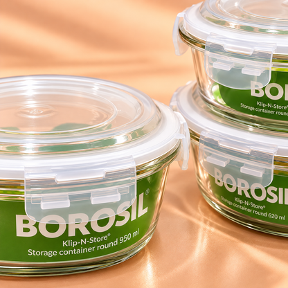 BOROSIL  KLIP-N-STORE X3 (400ML+ 620ML+950 ML) ROUND