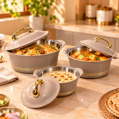 JAYPEE SEVORA  CASSEROLE SET OF 3 PCS (1000+1500+2000)